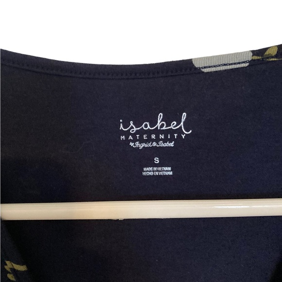 Women’s Isabel Maternity Blue Floral Short Sleeve Midi Stretchy Dress. Size S. - Picture 4 of 6